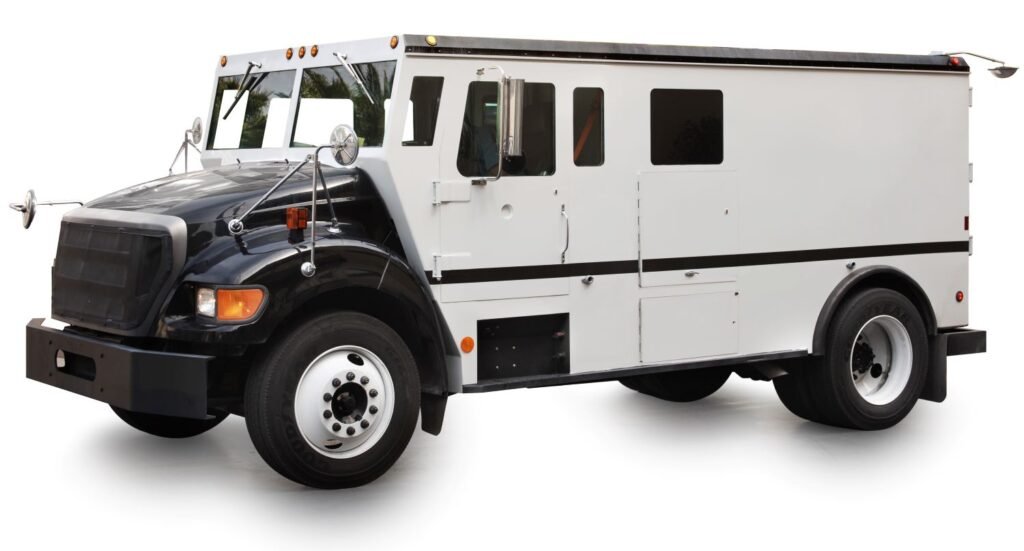 Armored transport servicing safe and safe deposit box rentals.